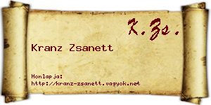 Kranz Zsanett névjegykártya